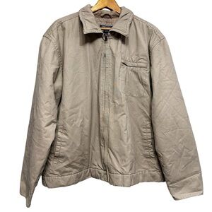 Premier International Beige Harrington Jacket | Classic Zip-Up Bomber Style XL
